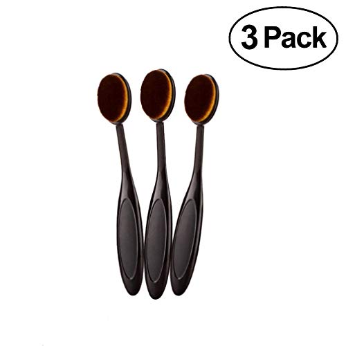 Oval Toothbrush Makeup Brush for Blending Contouring Blush Powder Concealer (Pack of 3)