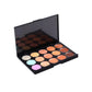 15 Colors Cream Contour Foundation Concealer Palette with 11pcs Bamboo Handle Makeup Brushes Set