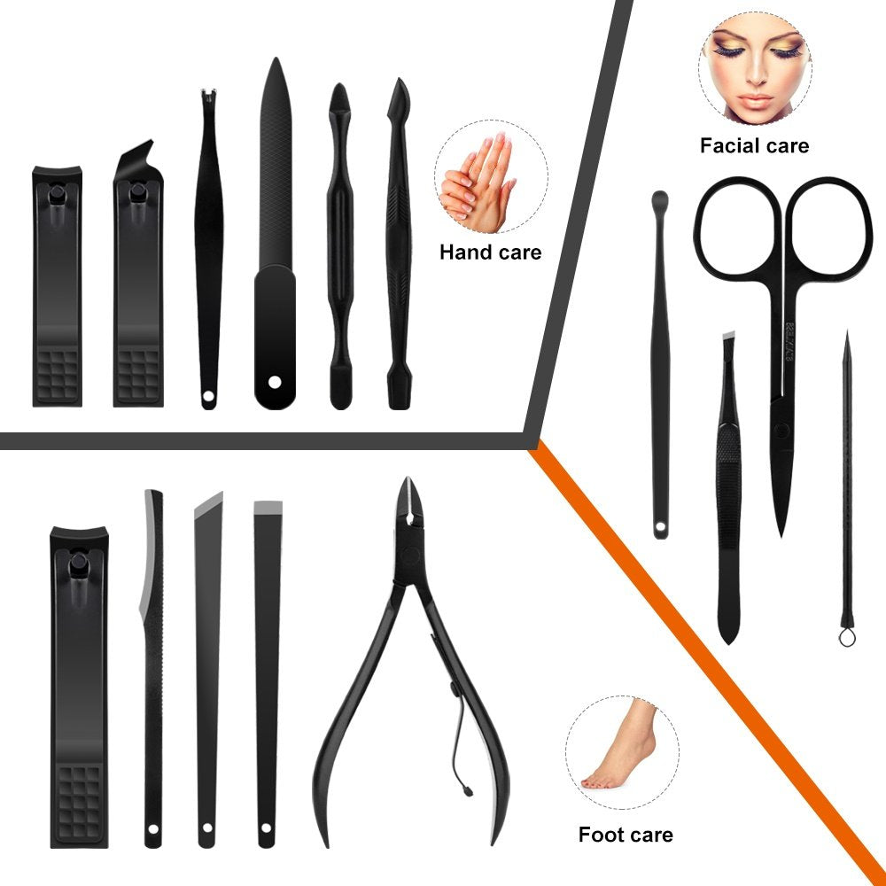Nail Clippers Manicure Pedicure Set for Home Travel (15Pcs/set)