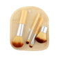 4Pcs Natural Foundation Blending Blush Makeup Brushes Tool Kit with Pouch